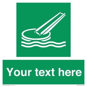 Custom sign safe condition Marine evacuation slide